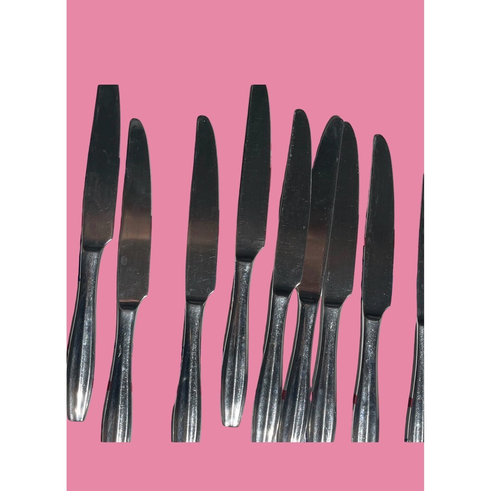 Mikasa Steak Knives Lot of 12 Stainless Steel Serrated Dinner Knives Flatware - Picture 6 of 11